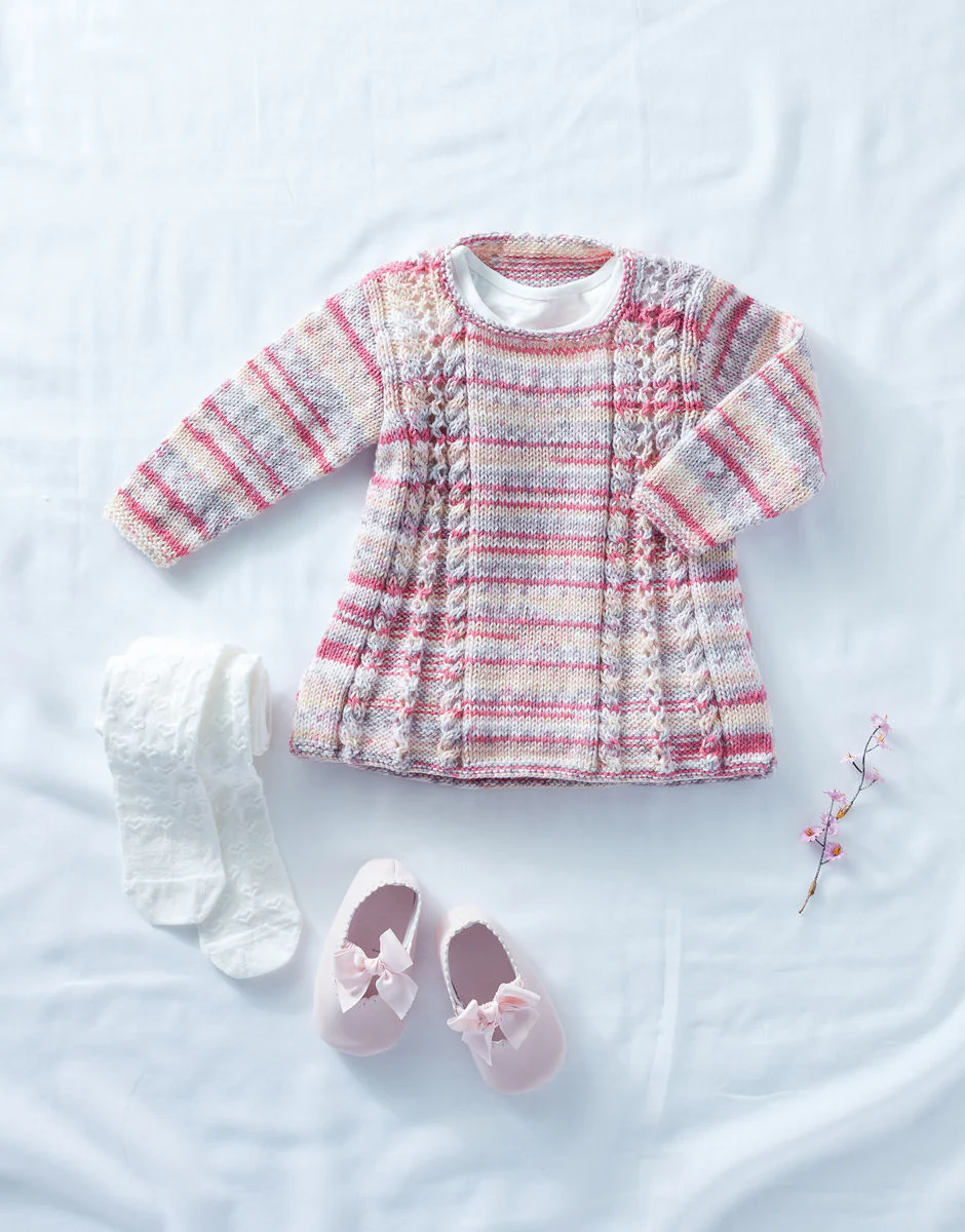 Girl's Tunic Dress in Snuggly DK - Sirdar 5295