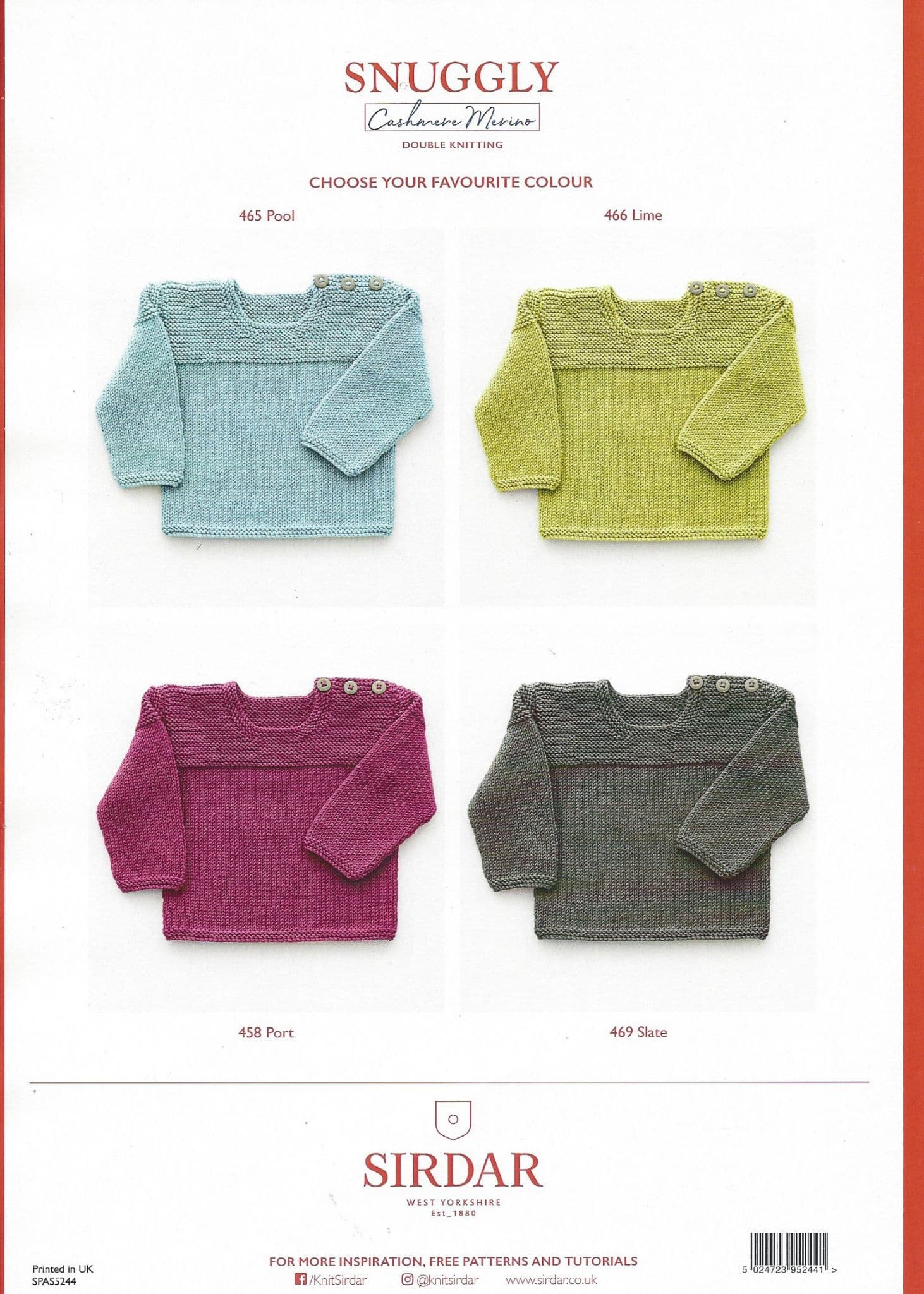 Baby Plain Jumper in Snuggly DK - Sirdar 5244 - Image 2