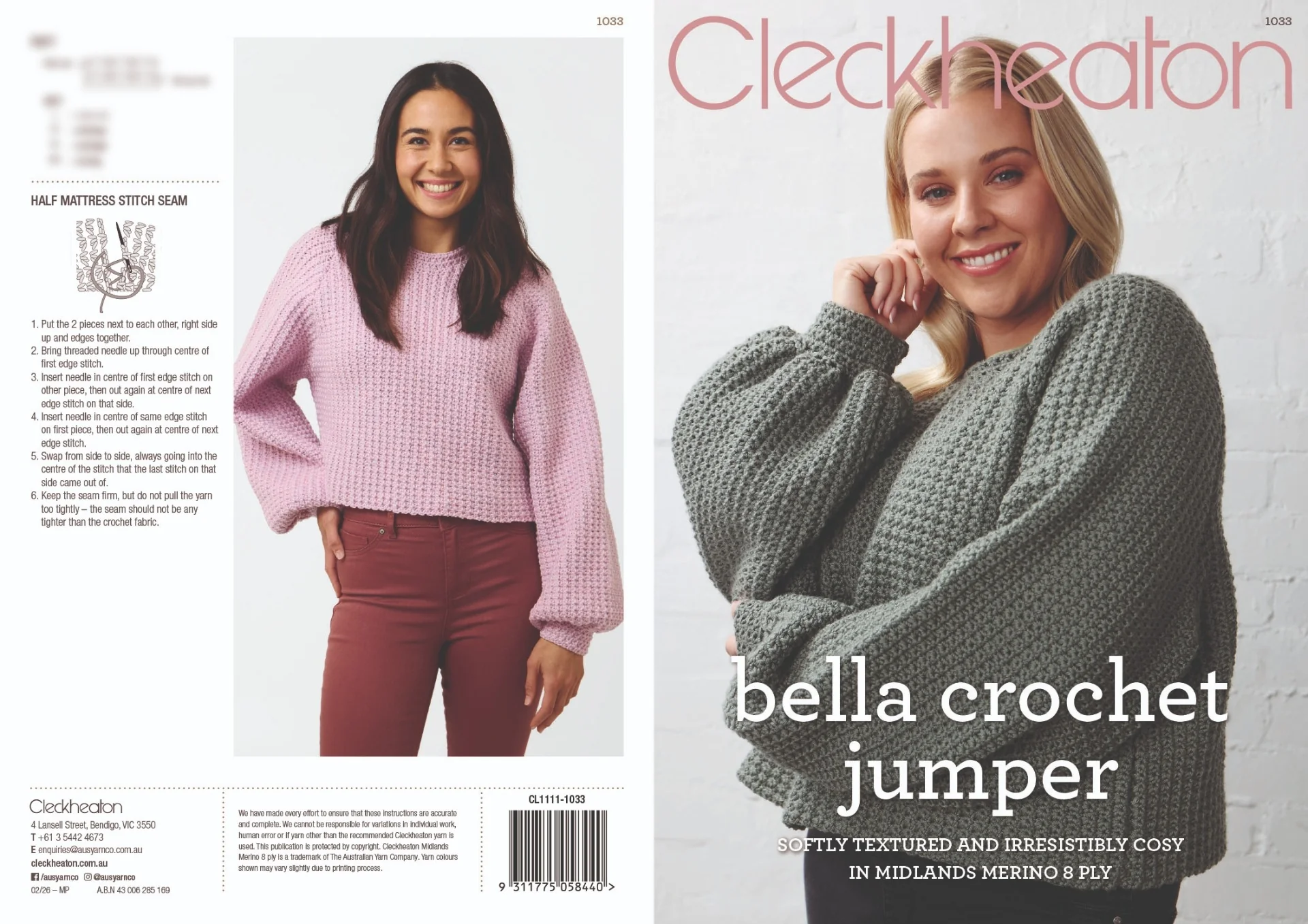 Bella Crochet Jumper - Cleckheaton 1033 - Image 3