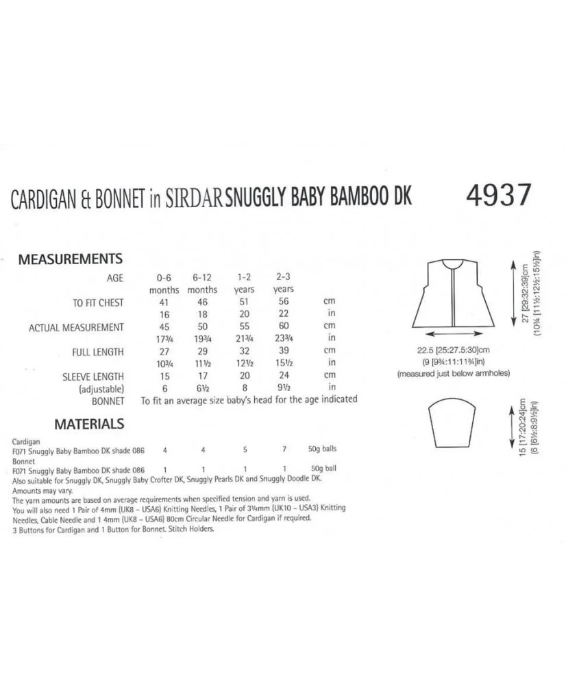 Cardigan and Bonnet - Sirdar 4937 - Image 2