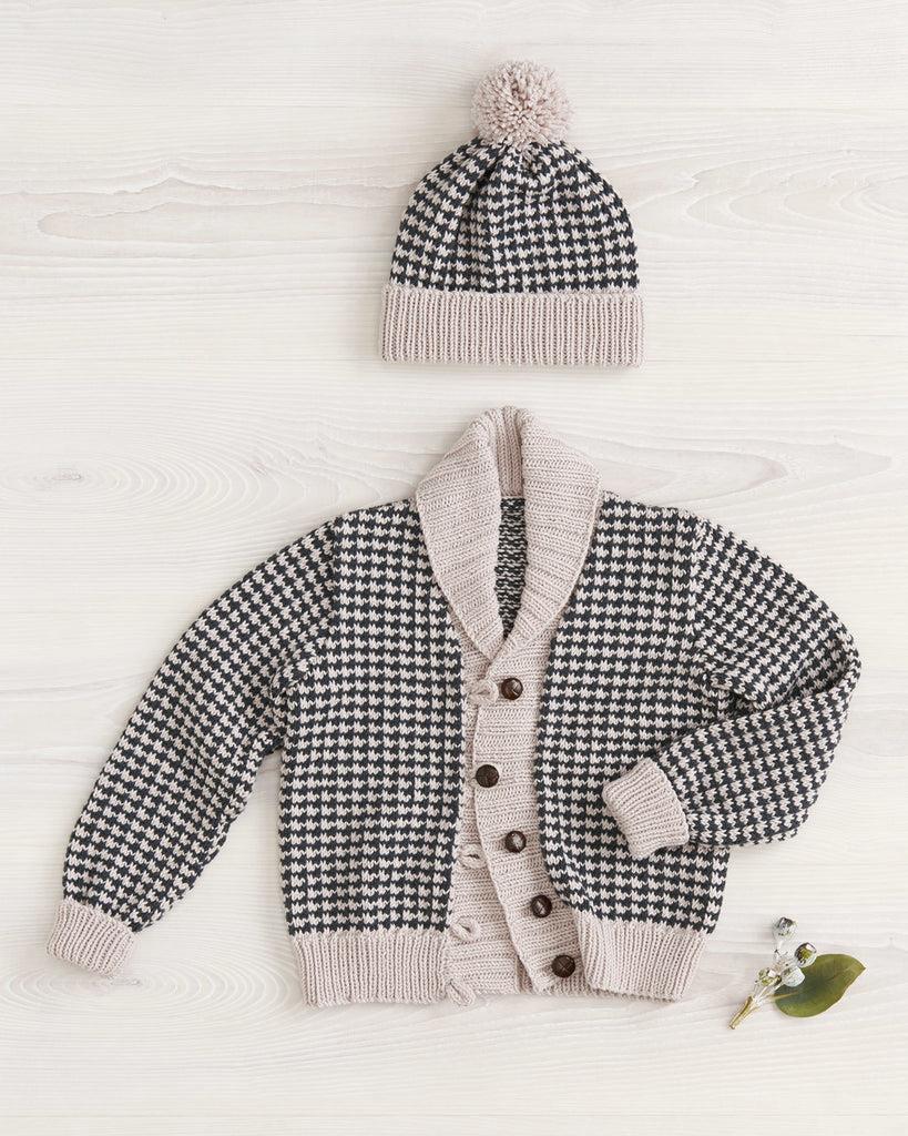 Houndstooth Cardi & Beanie - Superfine Merino 456 - Image 4