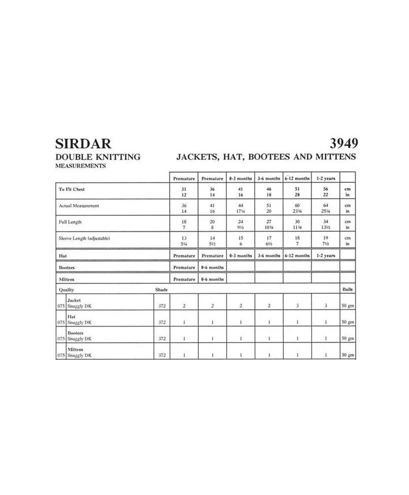 Jackets, Hat, Bootees and Mittens - Sirdar 3949 - Image 2
