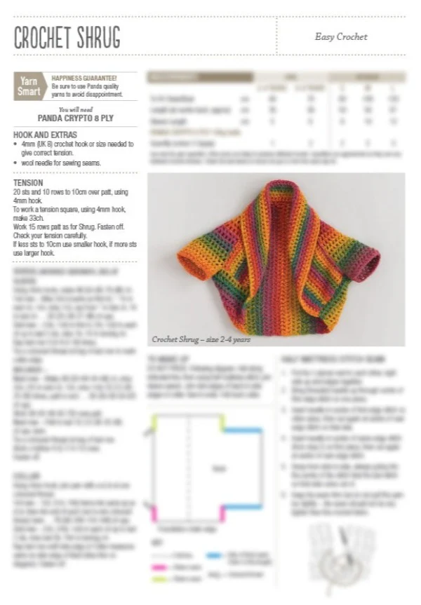 Knit or Crochet Shrug - Panda 814 - Image 3
