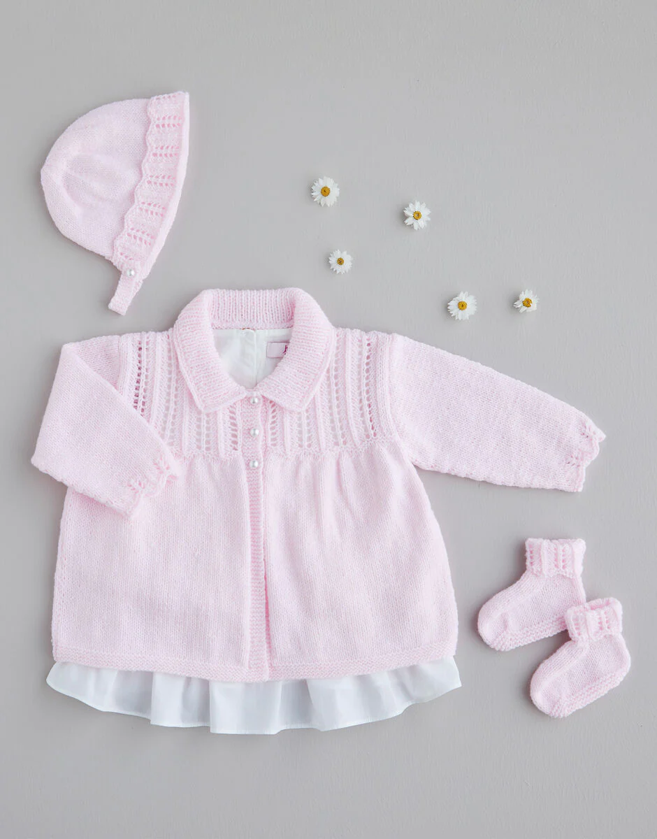 Matinee Jacket, Bonnet & Booties - Sirdar 5471