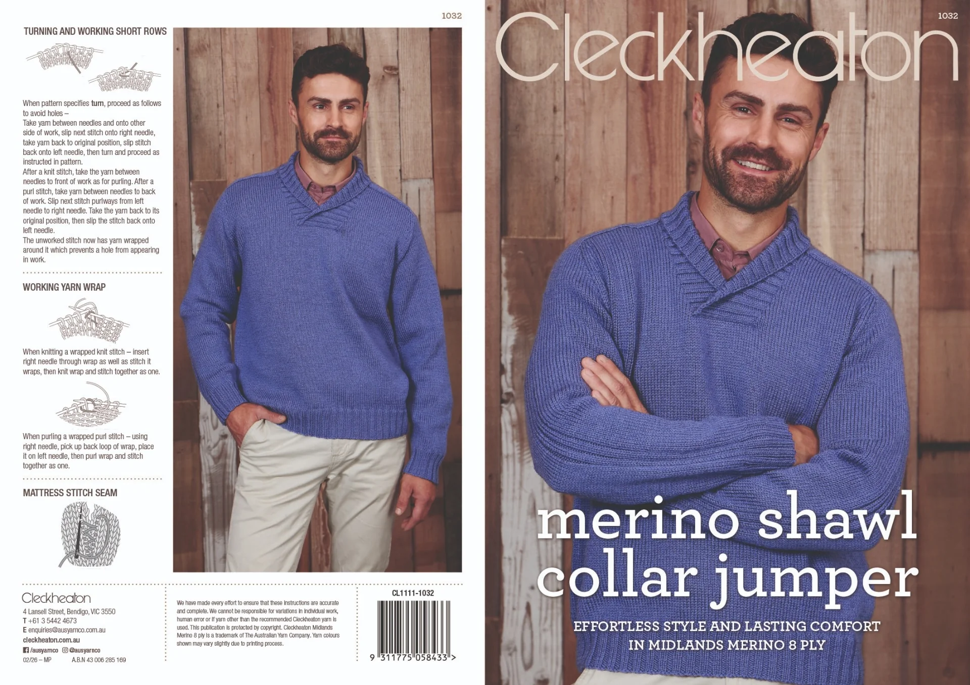 Merino Shawl Collar Jumper - Cleckheaton 1032 - Image 3