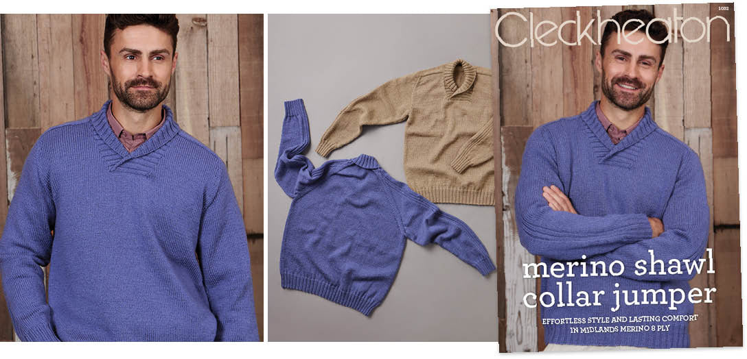 Merino Shawl Collar Jumper - Cleckheaton 1032 - Image 4