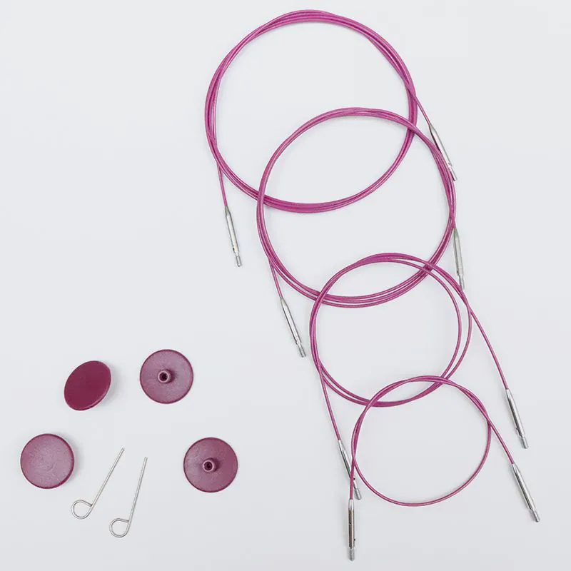 Purple Stainless Steel Fixed Cables - KnitPro