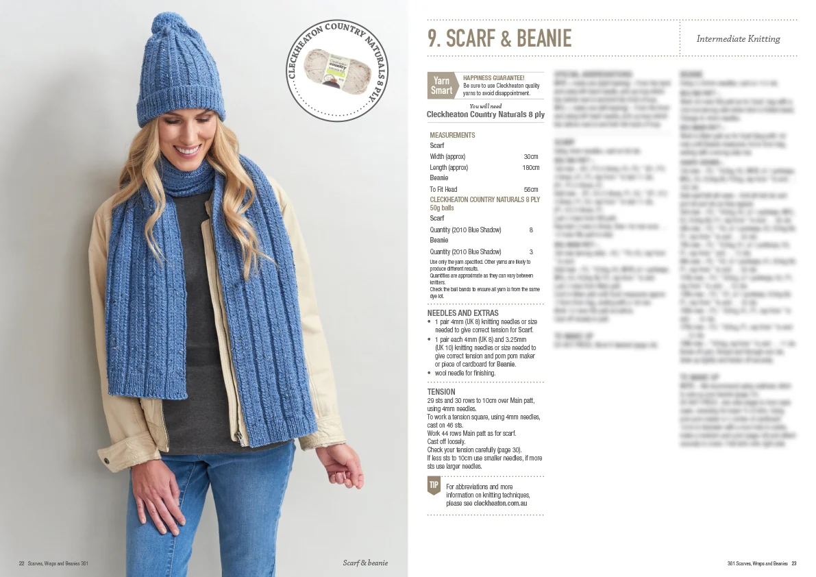 Scarves, Wraps and Beanies - Cleckheaton, Patons 361 - Image 10