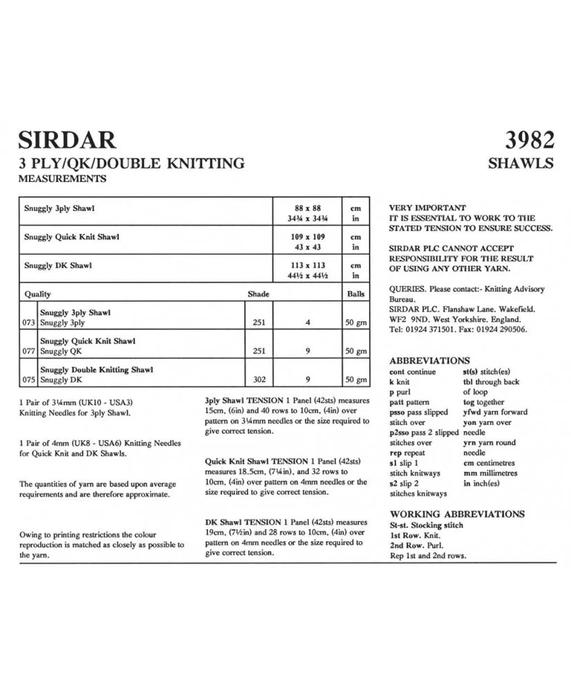 Shawls in 4 ply and 8 ply - Sirdar 3982 - Image 2