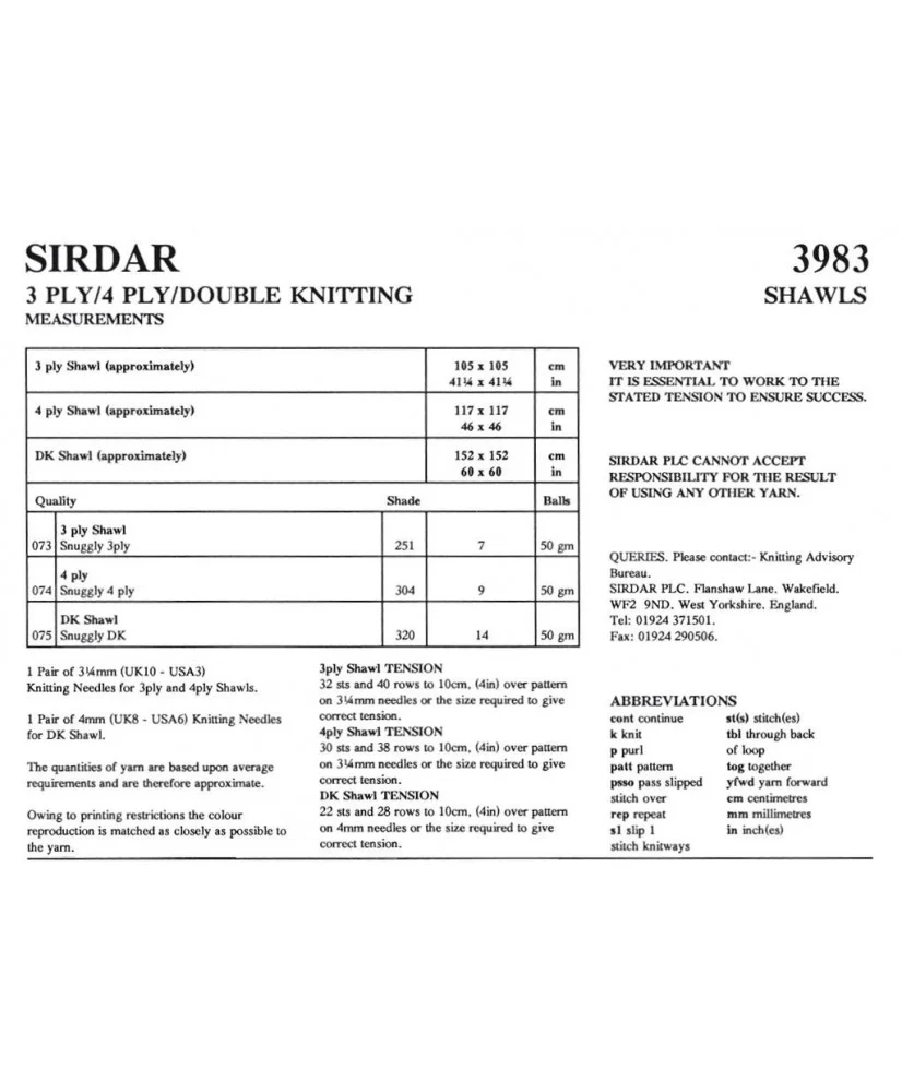 Shawls in Snuggly 3 ply, 4 ply and 8 ply - Sirdar 3983 - Image 2
