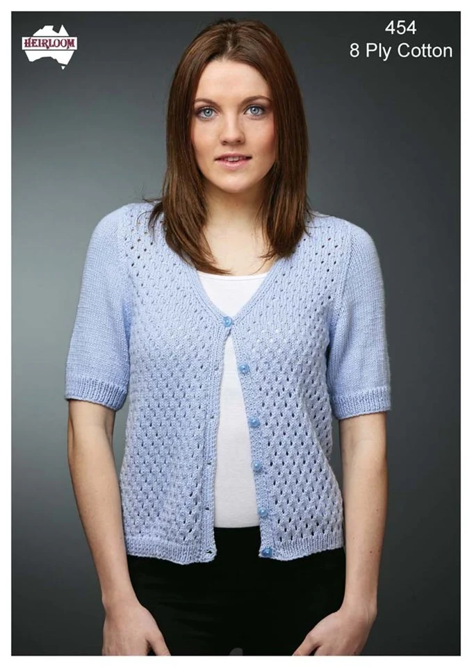Short Sleeved Lace Cardigan - Heirloom Pattern 454