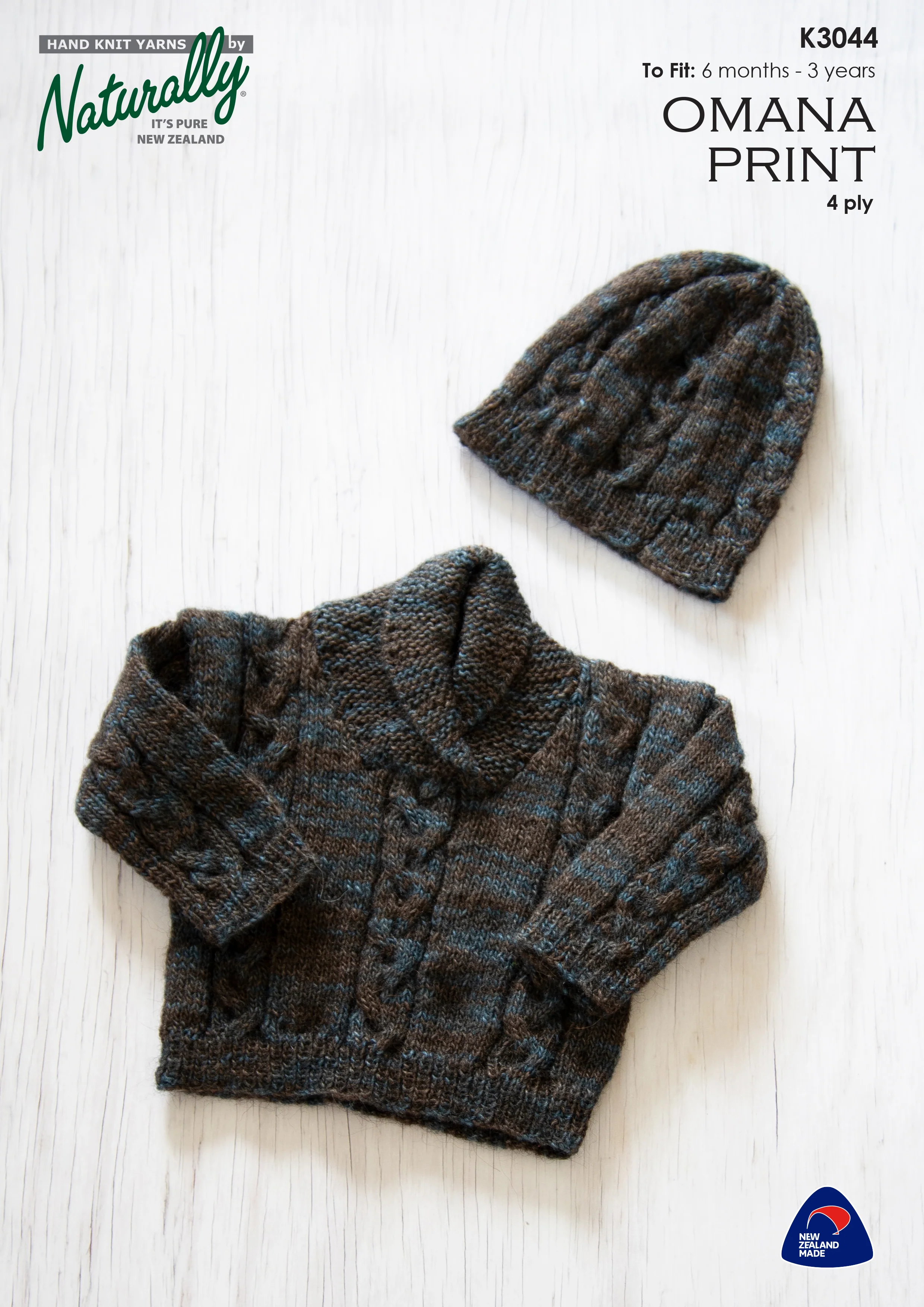 Sweater and Hat in Omana Prints - Naturally K3044