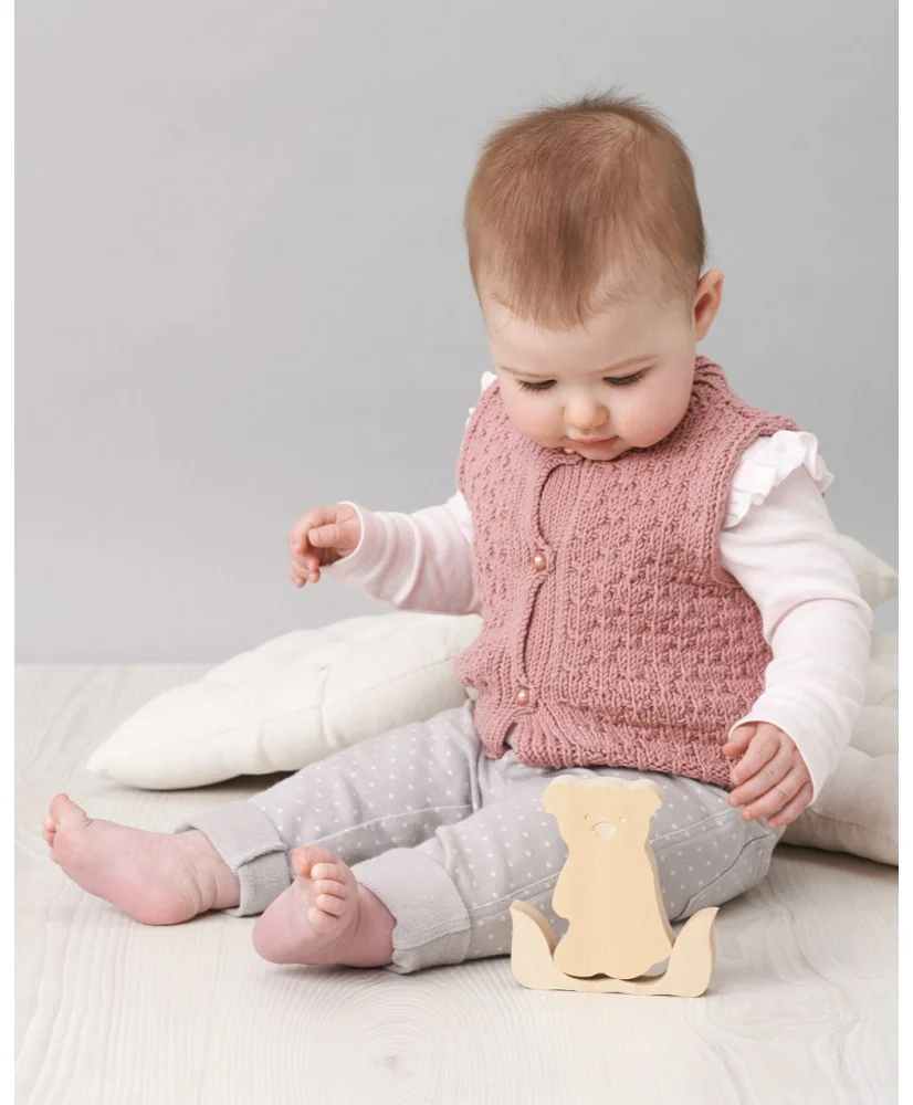 Tiny Bow Cardi & Vest - Superfine Merino 455 - Image 3