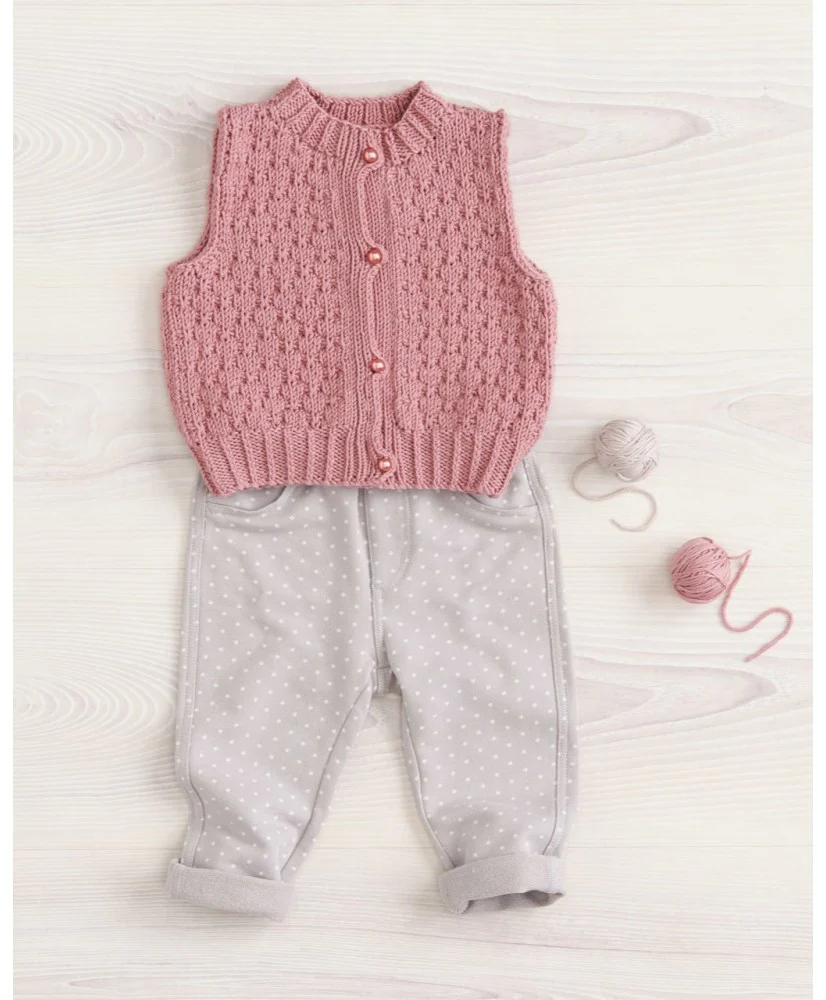 Tiny Bow Cardi & Vest - Superfine Merino 455 - Image 4
