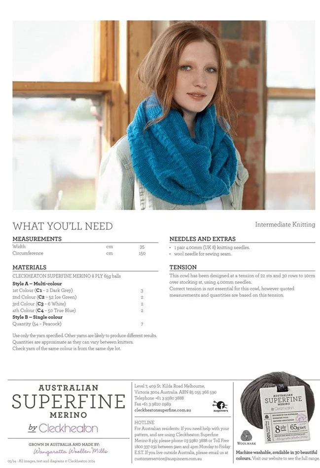 Triple Stitch Cowl - Superfine Merino 403 - Image 2
