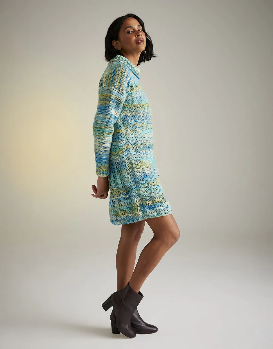 Wildflower Roll Neck Dress in Jewelspun - Sirdar 10726 - Image 3